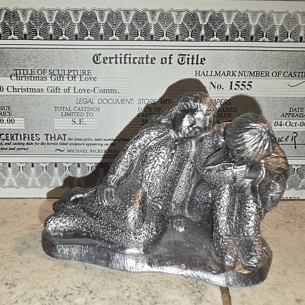 Silver Abstract Sculpture with Organic Flow